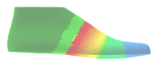 Heatmap deviation analysis on a shoe last