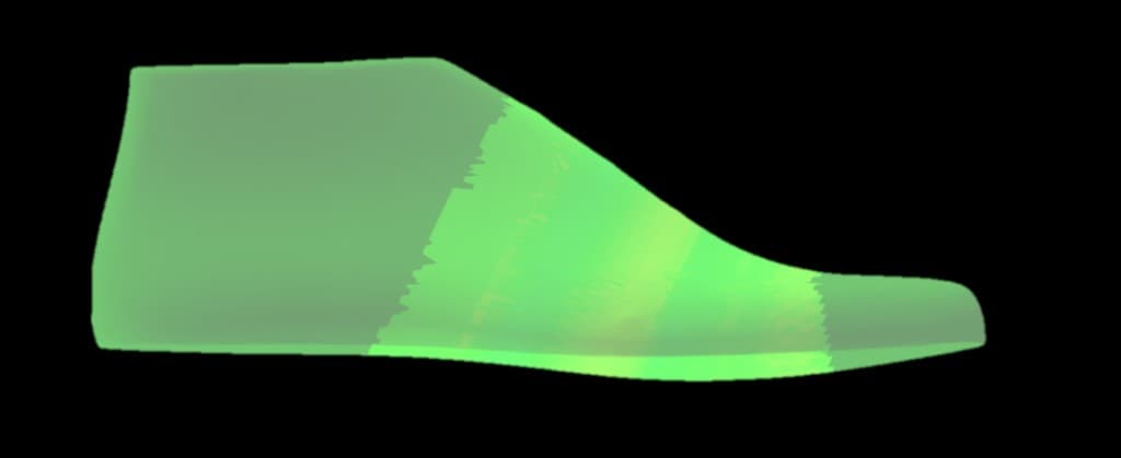 Optimization visualization for a shoe last